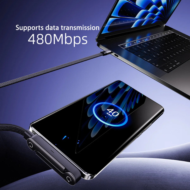 240W Braided Fast Charge With Built-in Phone Stand