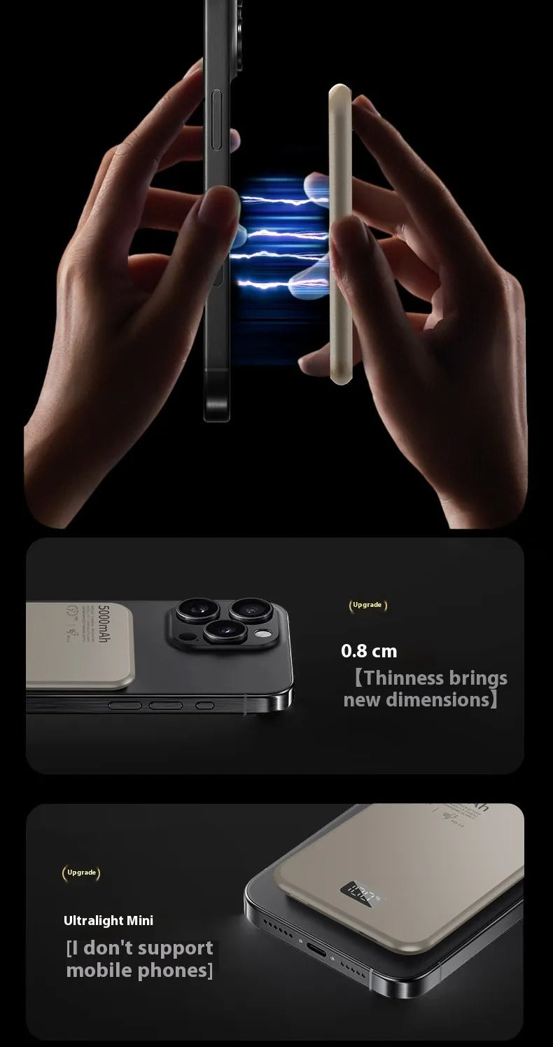 Magnetic Wireless Digital Display Aluminum Alloy Fast Charging Mobile Power Supply