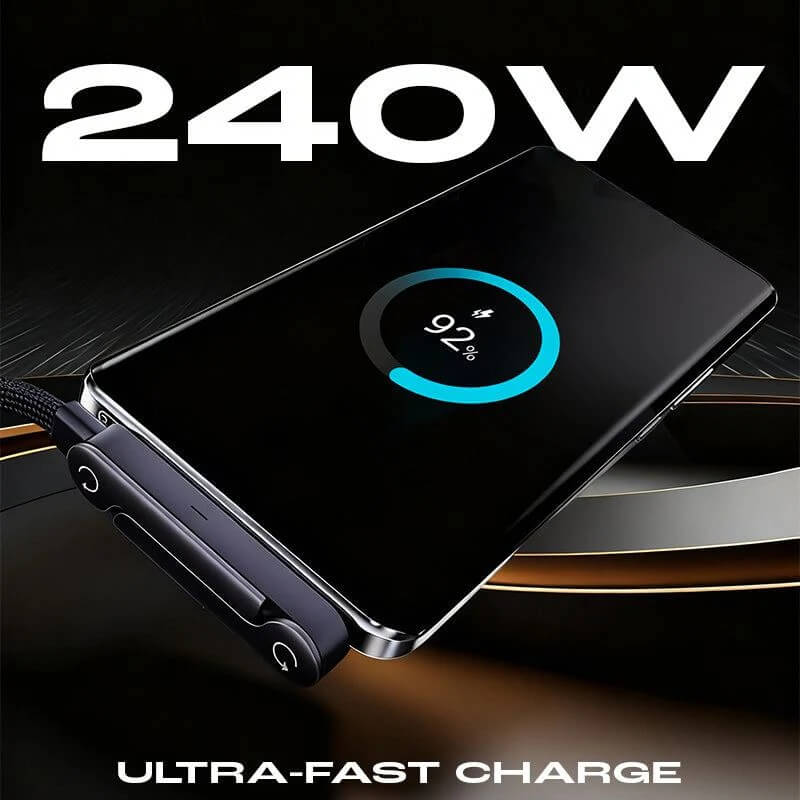 240W Braided Fast Charge With Built-in Phone Stand